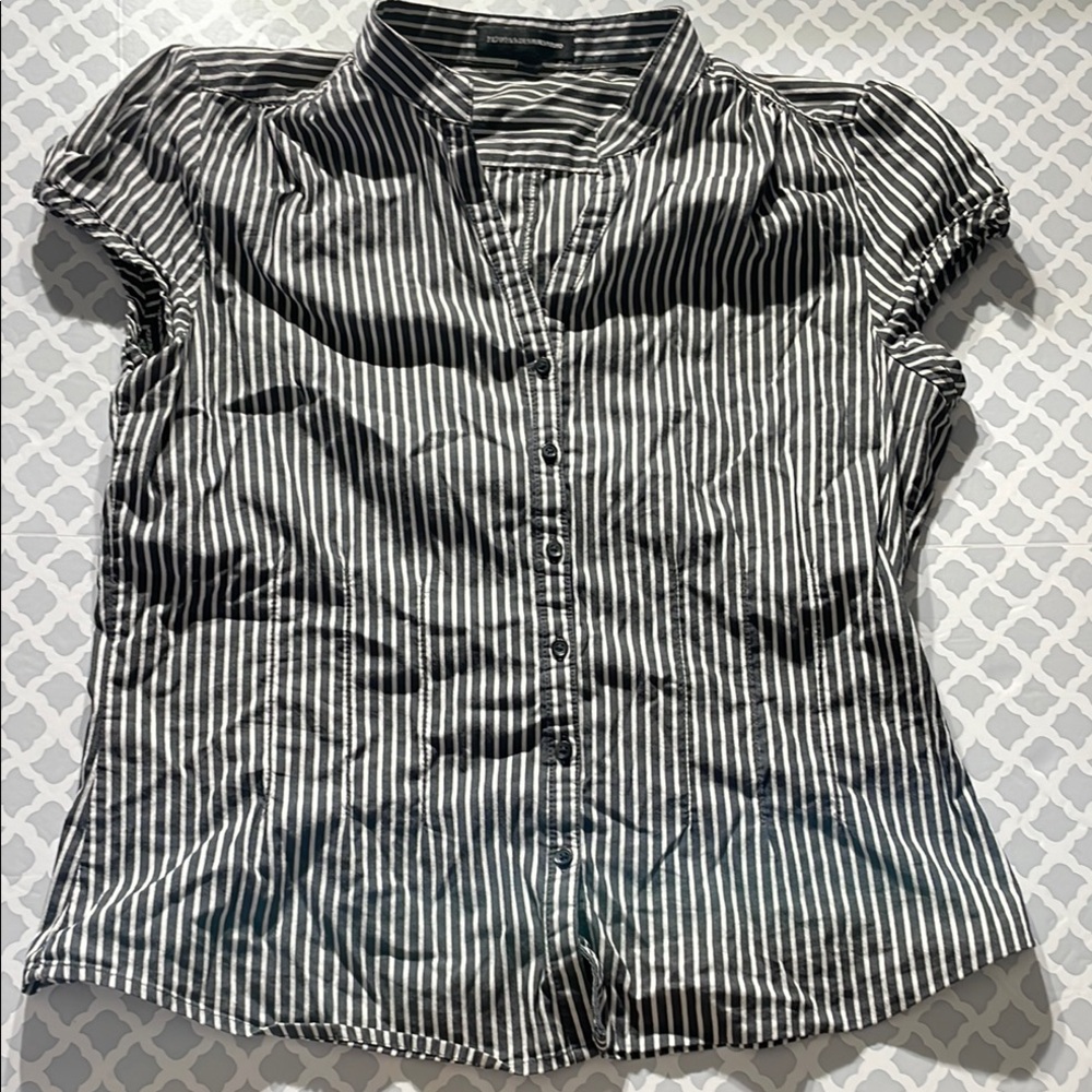 Striped Button-Up Women's Top